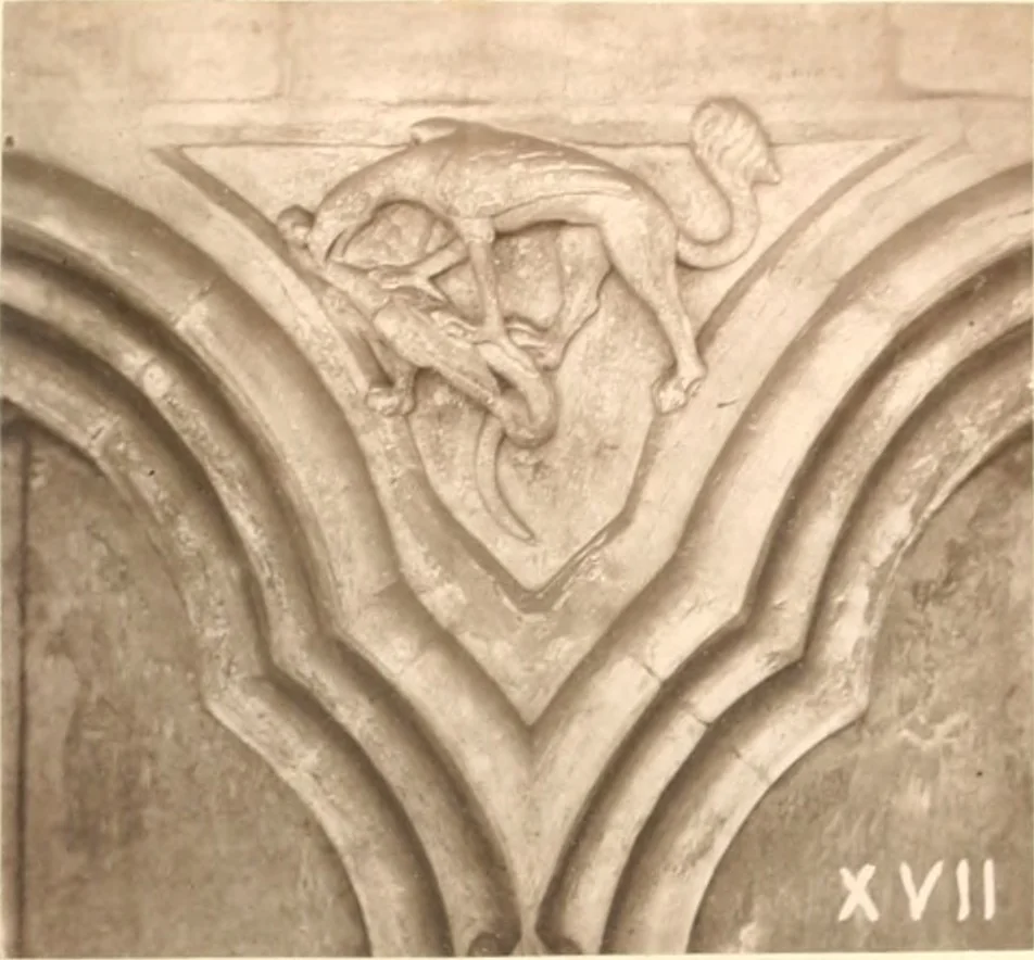 An illustration from Carvings and sculptures of Worcester Cathedral, 1873, leaf 88