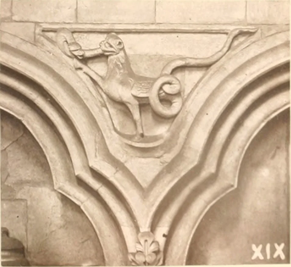 An illustration from Carvings and sculptures of Worcester Cathedral, 1873, leaf 88