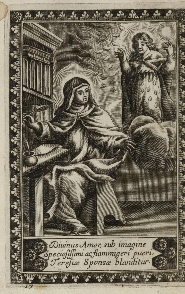 An illustration from La vie de la seraphique mere sainte Terese de Iesus, fondatrice des Carmes déchaussez & des Carmelites déchaussées, 1670, leaf 167