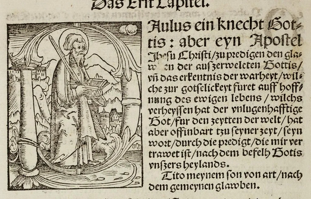 An illustration from Das Newe Testament Deůtzsch, 1522, leaf 351