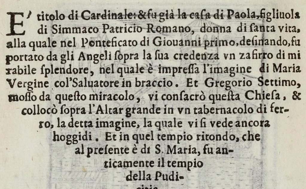 An illustration from Le cose maravigliose dell’alma città di Roma, 1595, leaf 129
