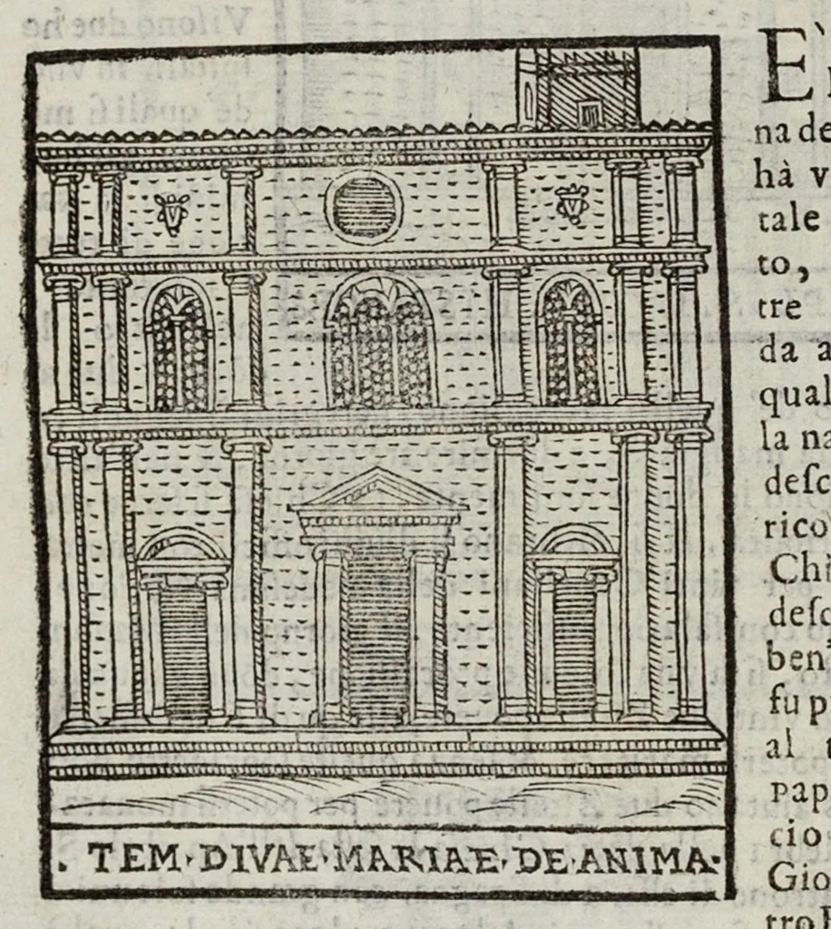 An illustration from Le cose maravigliose dell’alma città di Roma, 1595, leaf 87