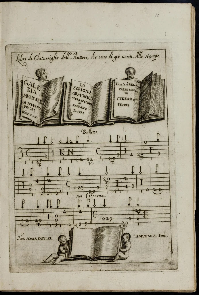 An illustration from Toccate di chitarriglia, 1650, leaf 32