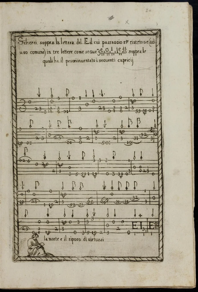 An illustration from Toccate di chitarriglia, 1650, leaf 40