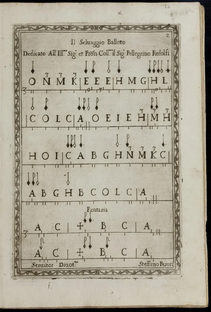 An illustration from Toccate di chitarriglia, 1650, leaf 48