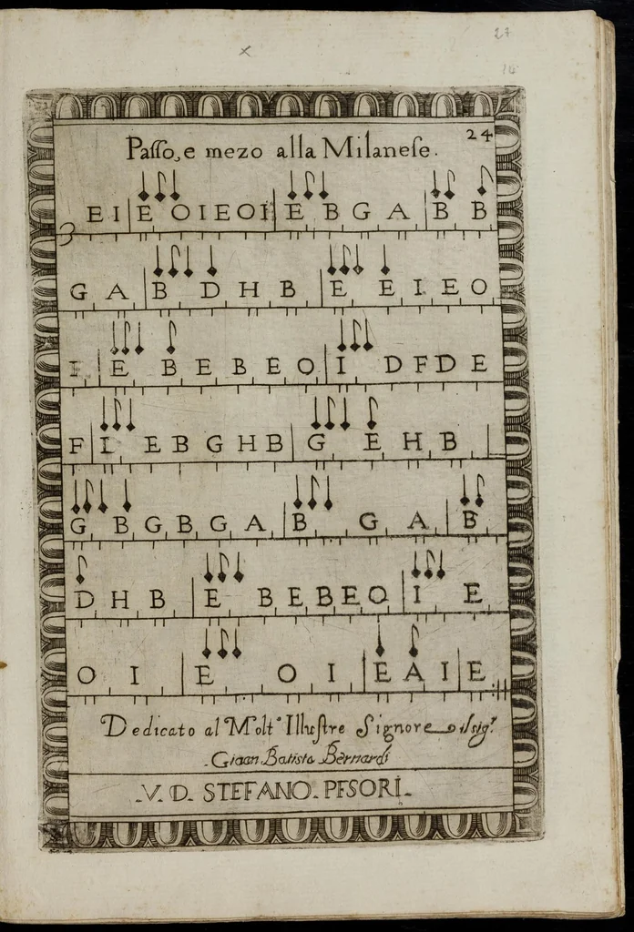 An illustration from Toccate di chitarriglia, 1650, leaf 54