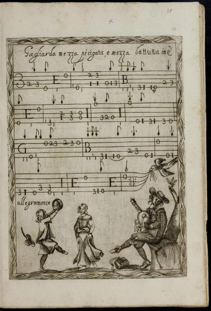 An illustration from Toccate di chitarriglia, 1650, leaf 56