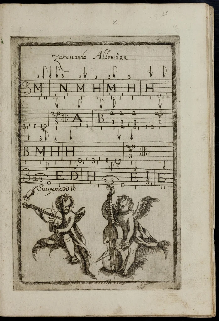 An illustration from Toccate di chitarriglia, 1650, leaf 58