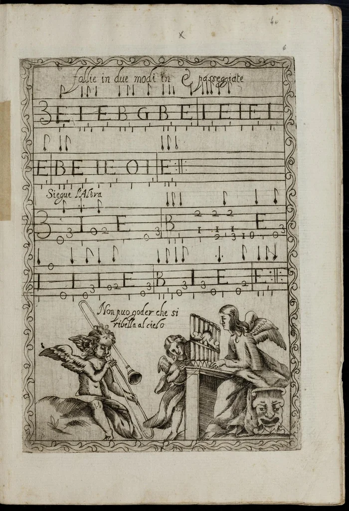 An illustration from Toccate di chitarriglia, 1650, leaf 80