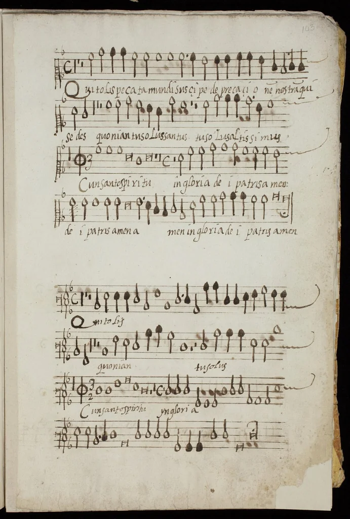 An illustration from [Mexican choir books] [v. 1], 1600, leaf 206