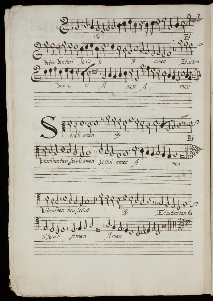 An illustration from [Mexican choir books] [v. 1], 1600, leaf 43
