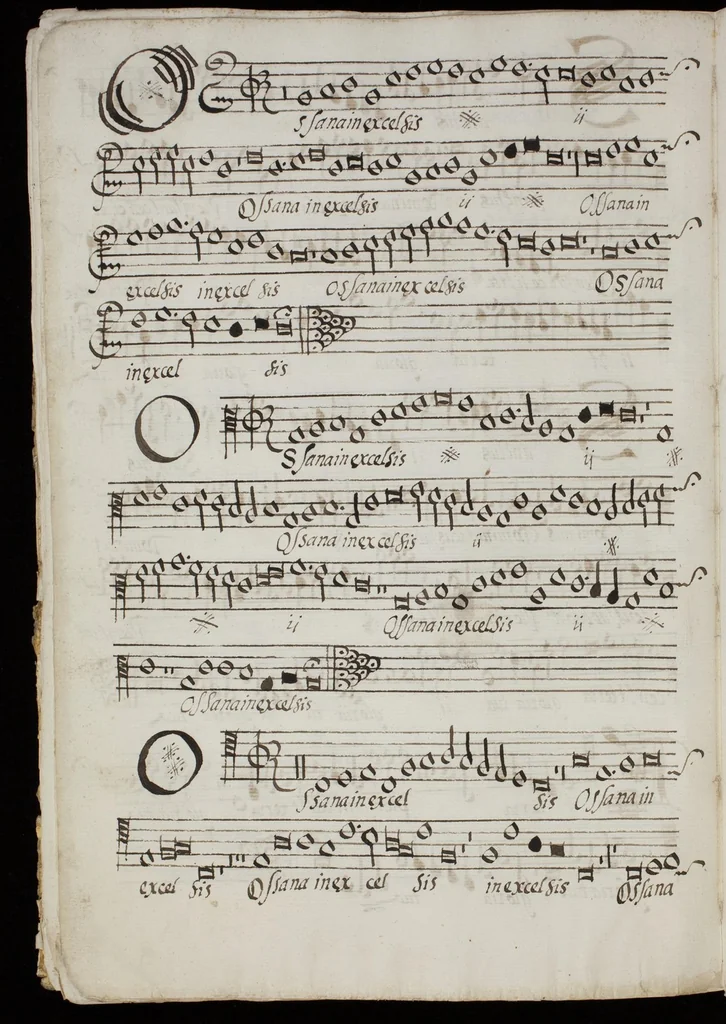 An illustration from [Mexican choir books] [v. 1], 1600, leaf 47