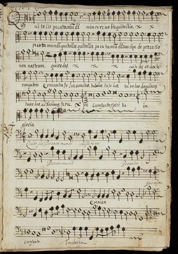 An illustration from [Mexican choir books] [v. 3], 1600, leaf 58