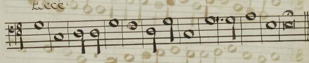 An illustration from [Mexican choir books] [v. 4], 1600, leaf 166