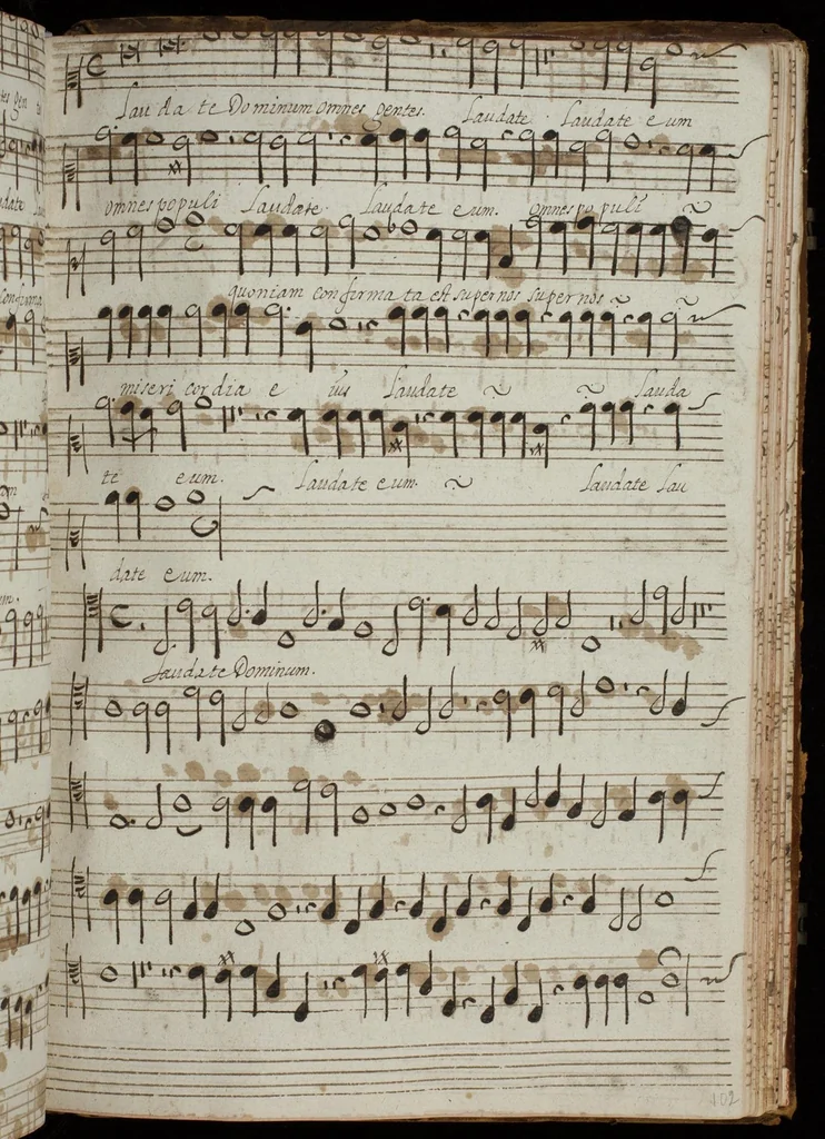 An illustration from [Mexican choir books] [v. 6], 1600, leaf 154