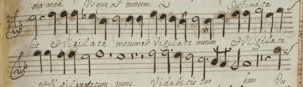 An illustration from [Mexican choir books] [v. 6], 1600, leaf 158