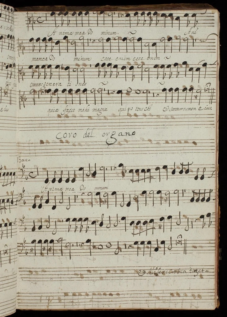An illustration from [Mexican choir books] [v. 6], 1600, leaf 210
