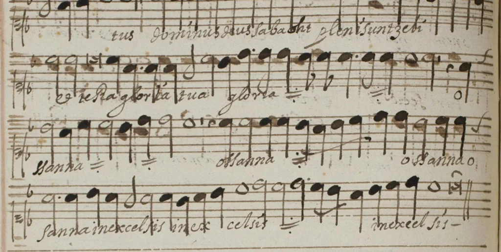 An illustration from [Mexican choir books] [v. 6], 1600, leaf 87