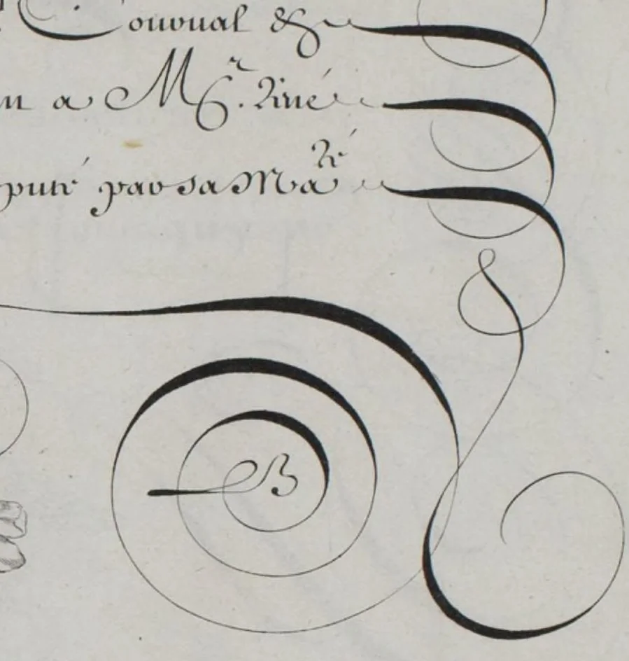 An illustration from Livre d'écriture, 1668, leaf 22