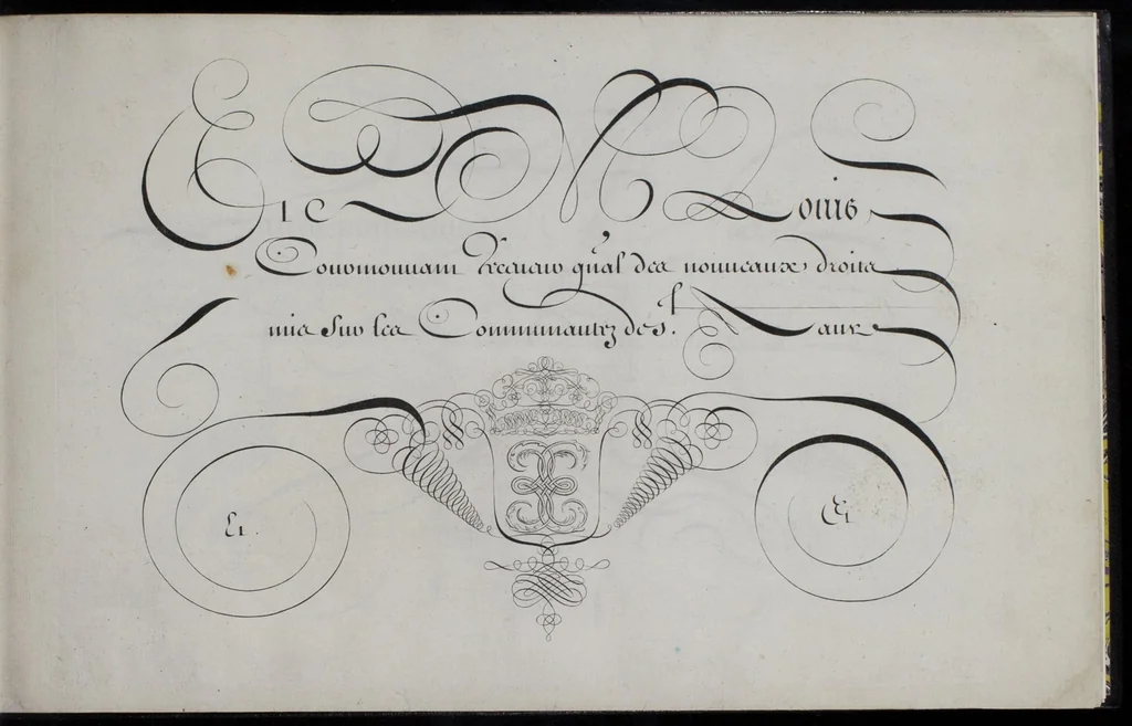 An illustration from Livre d'écriture, 1668, leaf 28