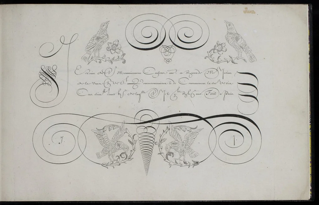 An illustration from Livre d'écriture, 1668, leaf 36
