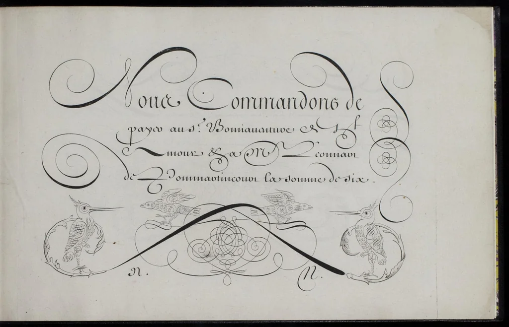 An illustration from Livre d'écriture, 1668, leaf 40