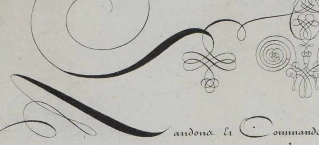 An illustration from Livre d'écriture, 1668, leaf 42