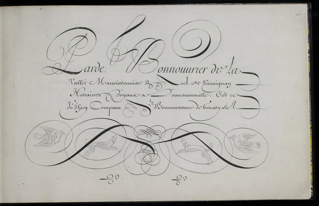 An illustration from Livre d'écriture, 1668, leaf 46