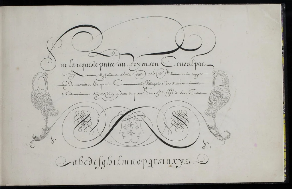 An illustration from Livre d'écriture, 1668, leaf 52