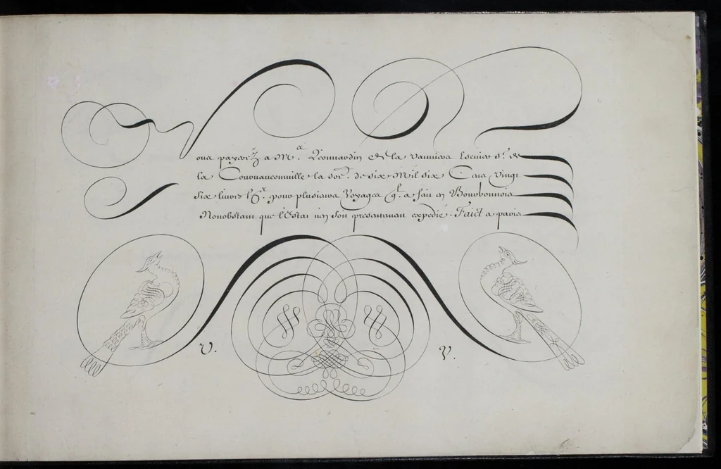 An illustration from Livre d'écriture, 1668, leaf 56