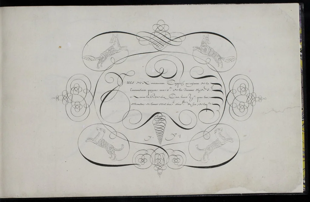 An illustration from Livre d'écriture, 1668, leaf 60