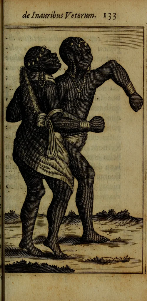 An illustration from Caspari Bartholini Thom. F. De inauribus veterum syntagma : accedit Mantissa ex Thomae Bartholini Miscellaneis medicis de Annulis narium, 1676, leaf 148