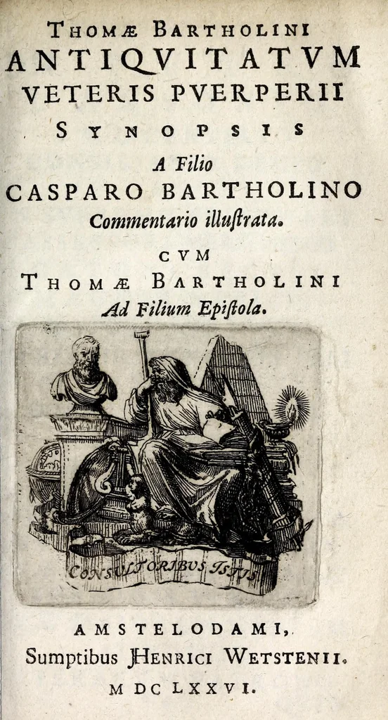 An illustration from Caspari Bartholini thom. f. De inauribus veterum syntagma ; accedit mantissa ex Thomae Bartholini miscellaneis medicis De annulis narium, 1676, leaf 201
