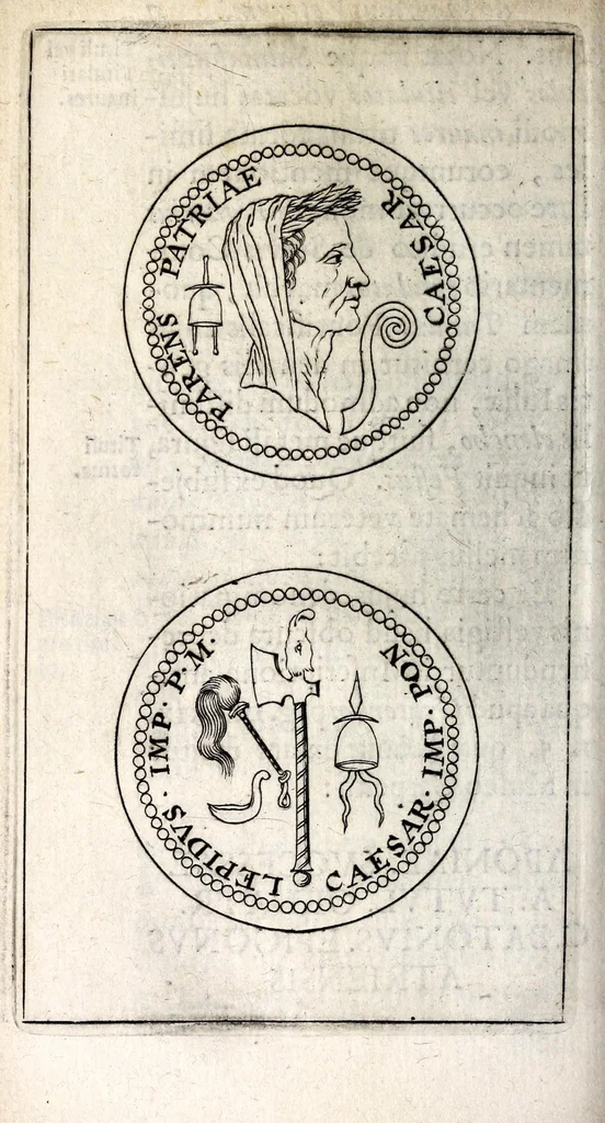 An illustration from Caspari Bartholini thom. f. De inauribus veterum syntagma ; accedit mantissa ex Thomae Bartholini miscellaneis medicis De annulis narium, 1676, leaf 32
