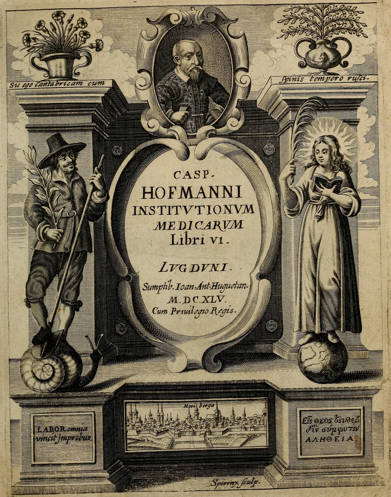 An illustration from Caspari Hofmanni ... Institutionum medicarum libri sex cum duplici indice copiosissimo, 1645, leaf 10