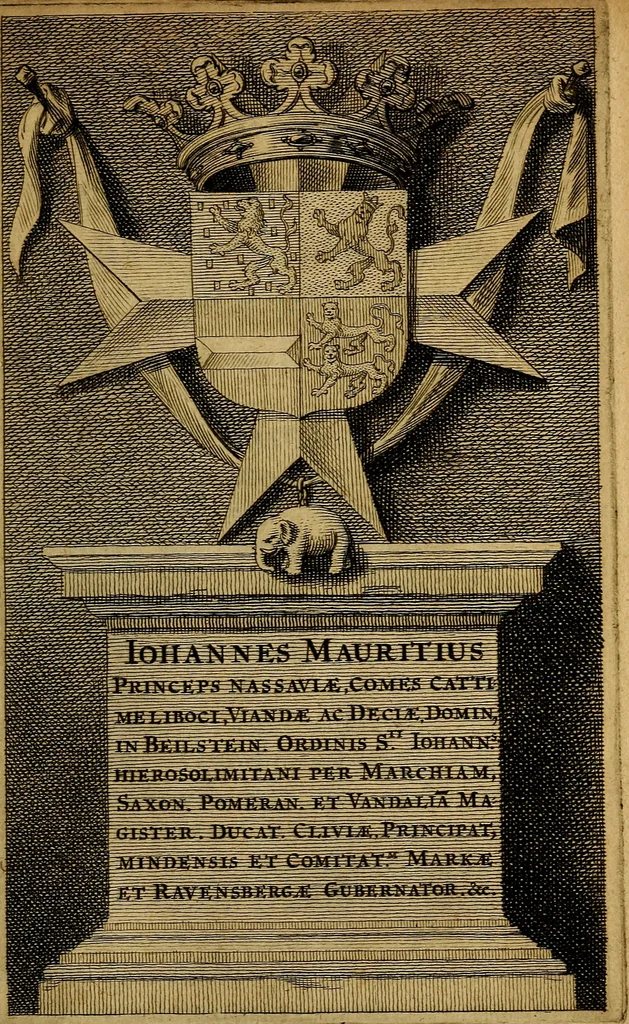 An illustration from Casparis Barlaei Rerum per octennium in Brasilia et alibi gestarum : sub praefectura illustrissimi comitis I. Mauritii Nassaviae &c. comitis, historia, 1660, leaf 10