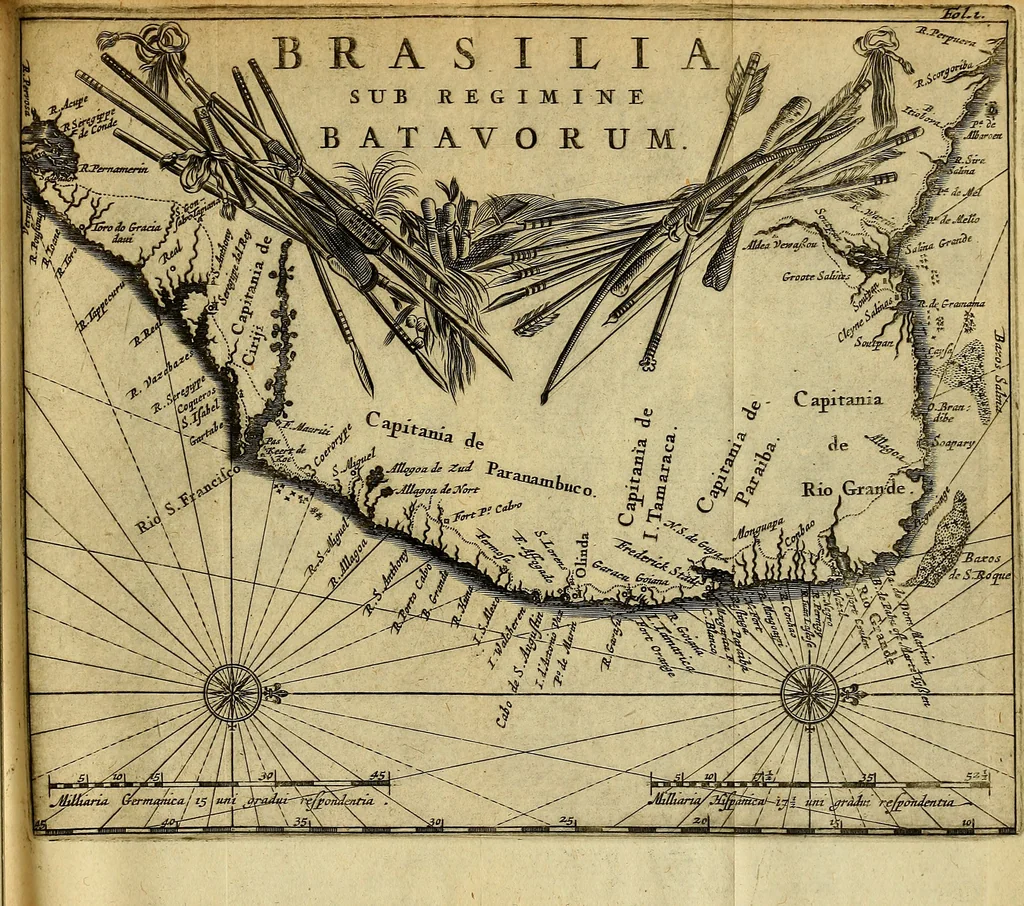 An illustration from Casparis Barlaei Rerum per octennium in Brasilia et alibi gestarum : sub praefectura illustrissimi comitis I. Mauritii Nassaviae &c. comitis, historia, 1660, leaf 24