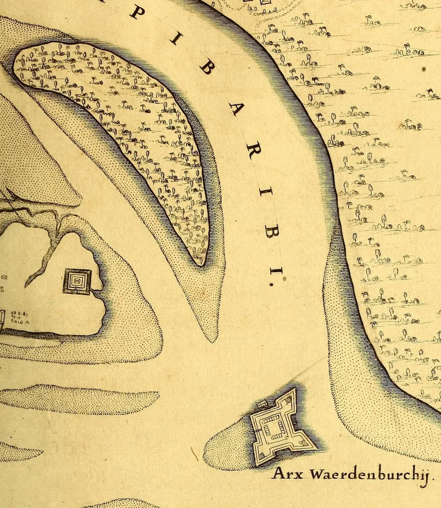 An illustration from Casparis Barlæi, rerum per octennium in Brasilia et alibi nuper gestarum, sub præfectura illustrissimi Comitis I. Mauritii, Nassoviæ, &c. comitis, nunc Vesaliæ gubernatoris & equitatus fderatorum Belgii ordd. sub Auriaco ductoris, historia, 1647, leaf 283