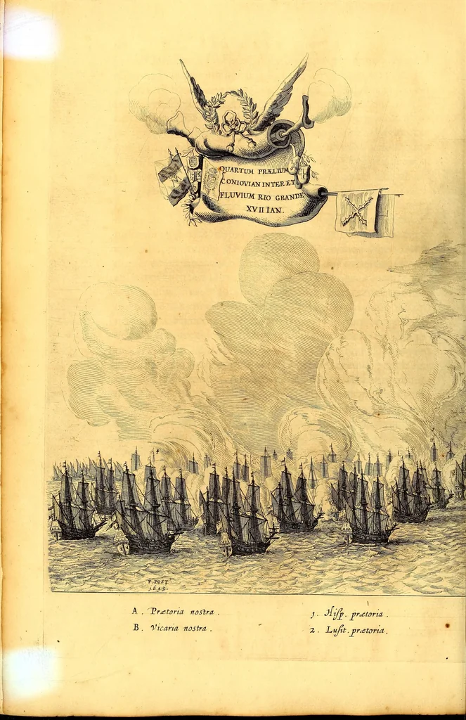 An illustration from Casparis Barlæi, rerum per octennium in Brasilia et alibi nuper gestarum, sub præfectura illustrissimi Comitis I. Mauritii, Nassoviæ, &c. comitis, nunc Vesaliæ gubernatoris & equitatus fderatorum Belgii ordd. sub Auriaco ductoris, historia, 1647, leaf 362