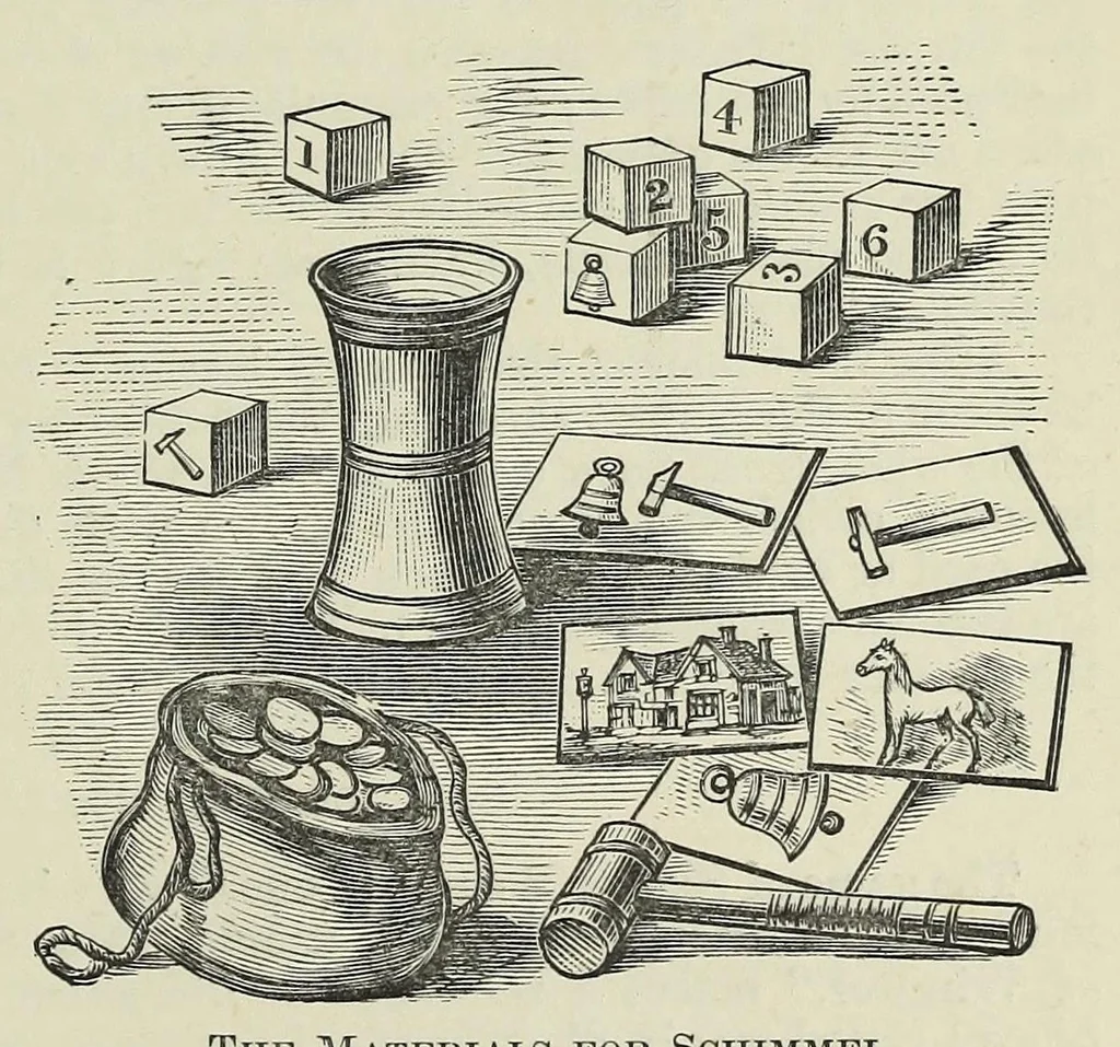 An illustration from Cassell's book of in-door amusements, card games, and fireside fun ; with numerous illustrations, 1886, leaf 89