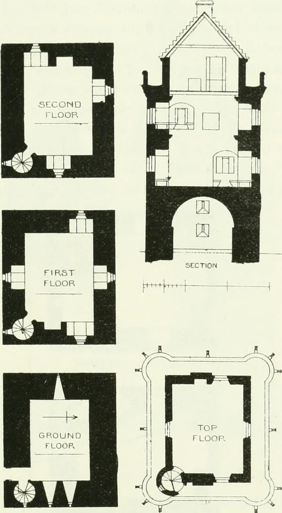An illustration from The castellated and domestic architecture of Scotland, from the twelfth to the eighteenth century, 1887, leaf 444