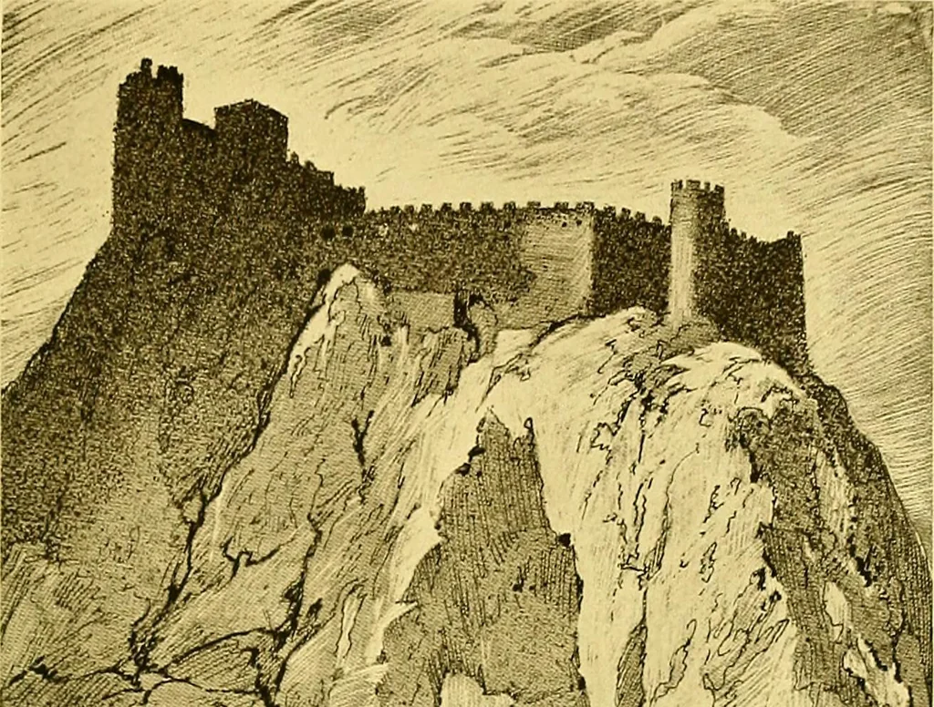 An illustration from Castles and chateaux of old Navarre and the Basque Provinces, including also Foix, Roussillon and Béarn, 1907, leaf 214