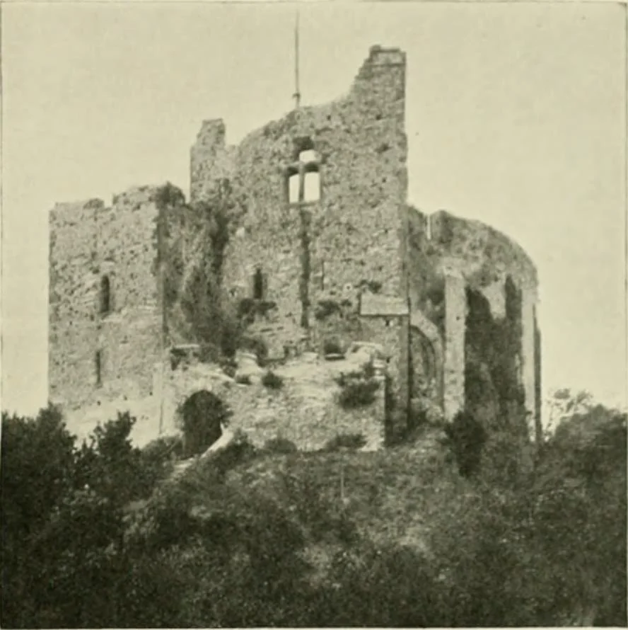 An illustration from The castles of England, their story and structure, 1896, leaf 100