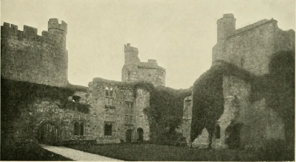 An illustration from The castles of England, their story and structure, 1896, leaf 104