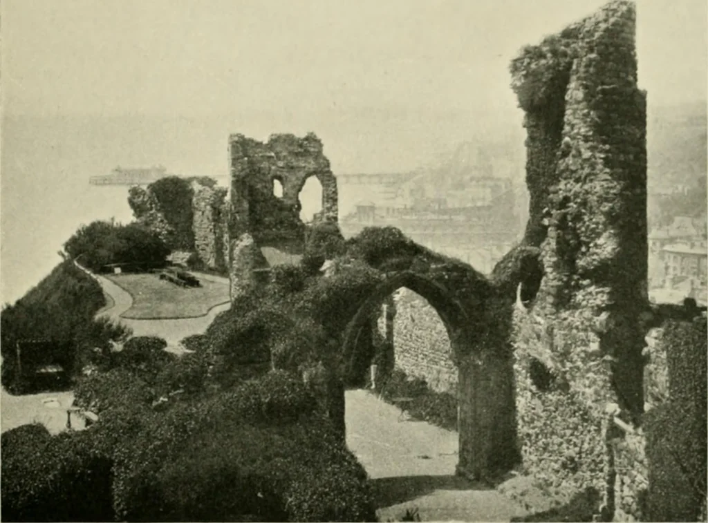 An illustration from The castles of England, their story and structure, 1896, leaf 110