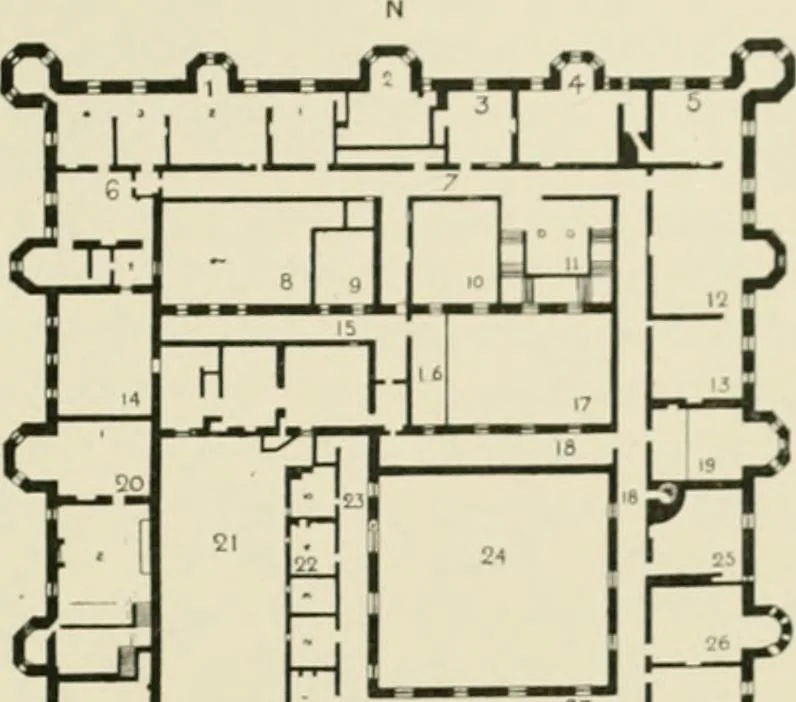 An illustration from The castles of England, their story and structure, 1896, leaf 118