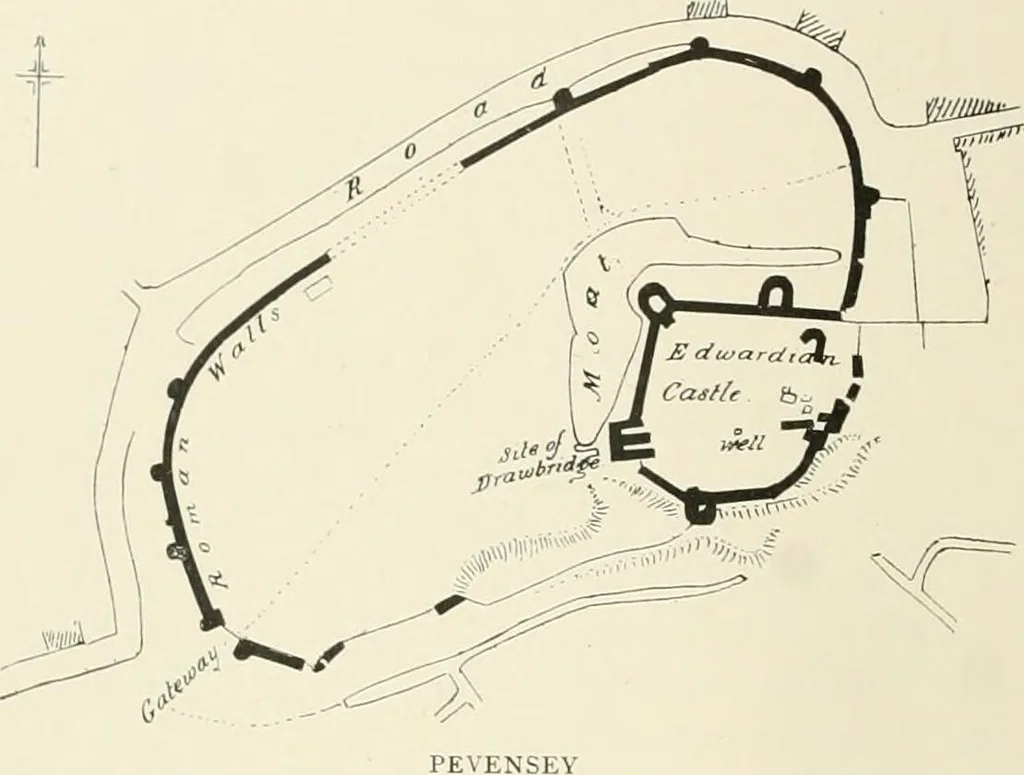 An illustration from The castles of England, their story and structure, 1896, leaf 123