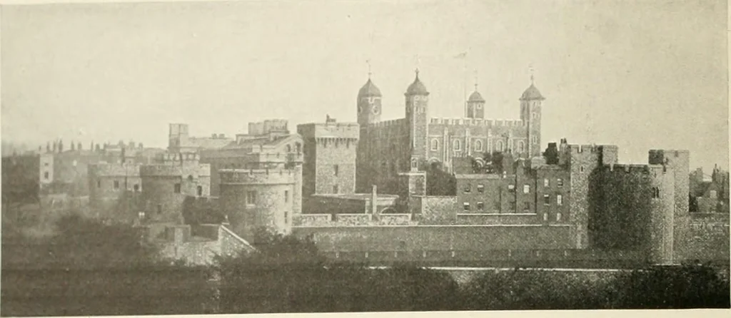 An illustration from The castles of England, their story and structure, 1896, leaf 145