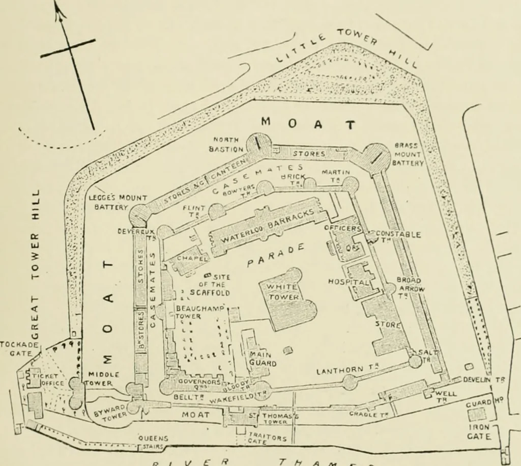 An illustration from The castles of England, their story and structure, 1896, leaf 148