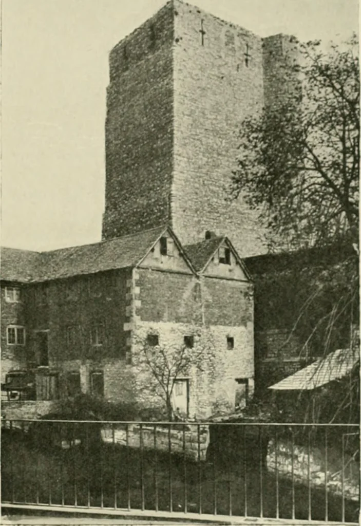 An illustration from The castles of England, their story and structure, 1896, leaf 206